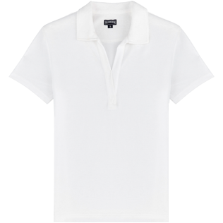 Women Others Solid - Women Terry cloth Polo Shirt Solid, White front Women Others Solid - Women Terry cloth Polo Shirt Solid, White front