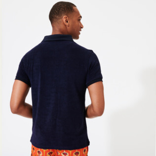 Hombre Autros Liso - Polo en tejido terry liso para hombre, Azul marino backworn Hombre Autros Liso - Polo en tejido terry liso para hombre, Azul marino backworn