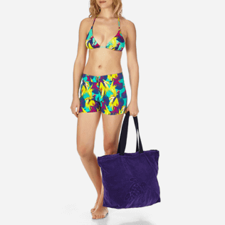 Mujer Autros Estampado - Pantalón corto en tejido de bañador elástico con estampado Birds of Paradise para mujer, Veronese green supp3 Mujer Autros Estampado - Pantalón corto en tejido de bañador elástico con estampado Birds of Paradise para mujer, Veronese green supp3