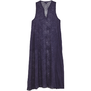 Damen Andere Bestickt - Langes Kleid aus Seide mit Paisleymuster für Damen, Saphir back Damen Andere Bestickt - Langes Kleid aus Seide mit Paisleymuster für Damen, Saphir back