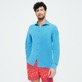 Men Changing Cotton Pique Shirt Azure 正面穿戴视图 Men Changing Cotton Pique Shirt Azure 正面穿戴视图
