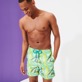 Men Classic Embroidered - Men Swimwear Embroidered 1984 Invisible Fish - Limited Edition, Chartreuse front worn view