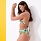 Mujer Cintura alta Estampado - Braguitas de bikini de talle alto con estampado Marguerites para mujer, Blanco detalles vista 2