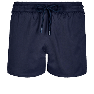 Hombre Short Clásico Liso - Bañador corto, elástico y ajustado liso para hombre, Azul marino front Hombre Short Clásico Liso - Bañador corto, elástico y ajustado liso para hombre, Azul marino front