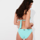 Mujer Braguitas Liso - Braguita de bikini de talle medio con estampado Plumes Jacquard para mujer, Laguna vista trasera desgastada