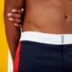 Herren Flat belts Uni - Tricolor Stretch-Badehose mit flachem Gürtel für Herren, Marineblau Details Ansicht 3
