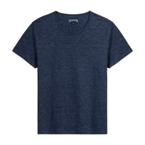 Hombre Autros Liso - Camiseta de lino de color liso unisex, Navy heather vista frontal