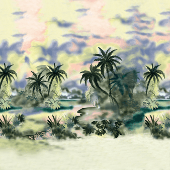 Men Swim Trunks Graffiti Jungle 360- Vilebrequin x Palm Angels, Sycamore print