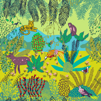 Baby Swim Trunks Jungle Rousseau, Ginger print
