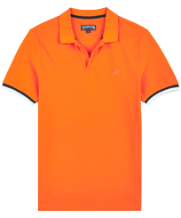 Men Others Solid - Men Cotton Pique Polo Shirt Solid, Apricot front view