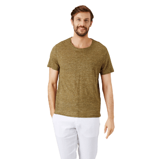 Men Others Solid - Men Linen Jersey T-Shirt Solid, Heather sycamore frontworn Men Others Solid - Men Linen Jersey T-Shirt Solid, Heather sycamore frontworn