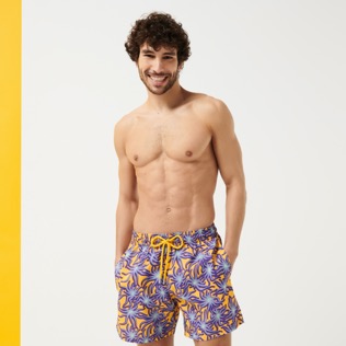 Men Others Printed - Men Swim Trunks Ultra-light and packable Octopus Band, Yellow front worn view