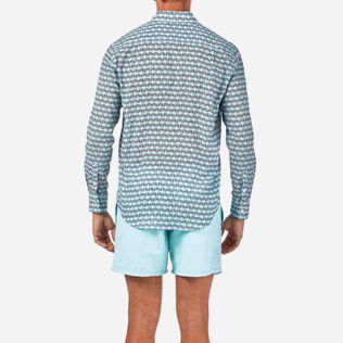 Chemises Imprimé - Chemise en voile de coton Fishes Cube, Azur supp2 Chemises Imprimé - Chemise en voile de coton Fishes Cube, Azur supp2