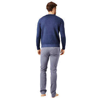 Men Others Solid - Men Wool Crewneck, Navy backworn Men Others Solid - Men Wool Crewneck, Navy backworn