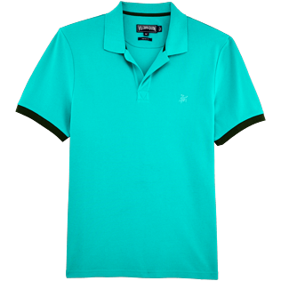 Hombre Camisa de polo Liso - Polo liso en piqué de algodón, Veronese green front Hombre Camisa de polo Liso - Polo liso en piqué de algodón, Veronese green front