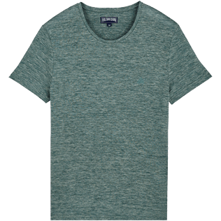 Uomo Altri Unita - T-shirt uomo in jersey di lino tinta unita, Heather green blue front Uomo Altri Unita - T-shirt uomo in jersey di lino tinta unita, Heather green blue front
