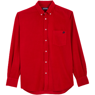 Men Others Solid - Men Corduroy Shirt Solid, Carmin front view