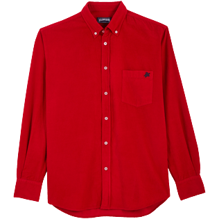 Picture of Men Others Solid - Men Corduroy Shirt Solid, Carmin front view Picture of Men Others Solid - Men Corduroy Shirt Solid, Carmin front view