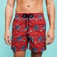 Men Swimwear Embroidered Turtles Jewels - Limited Edition Red details view 2