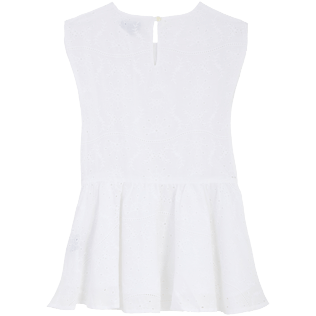 Girls Others Embroidered - Linen Girls Dress Broderies Anglaises, White back view