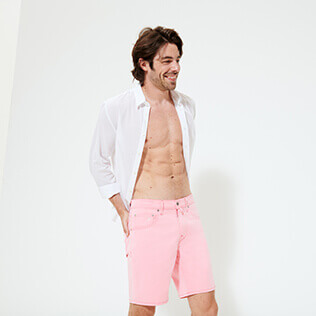 Herren Andere Uni - Bermudashorts für Herren im 5-Taschen-Design in Neonpink, Fluo pink frontworn Herren Andere Uni - Bermudashorts für Herren im 5-Taschen-Design in Neonpink, Fluo pink frontworn