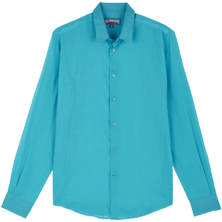 Autros Liso - Camisa en gasa de algodón de color liso unisex, Azurin front Autros Liso - Camisa en gasa de algodón de color liso unisex, Azurin front