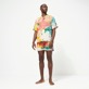 Uomo Altri Stampato - Camicia bowling uomo in lino Gra - Vilebrequin x John M Armleder, Multicolore vista frontale indossata
