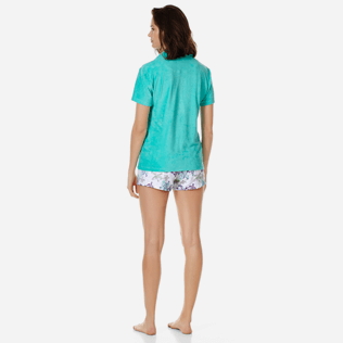 Donna Altri Unita - Polo donna in spugna tinta unita, Veronese green backworn Donna Altri Unita - Polo donna in spugna tinta unita, Veronese green backworn