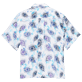 Mujer Autros Estampado - Camisa de lino de manga corta con estampado Flash Flowers para mujer, Purple blue vista trasera