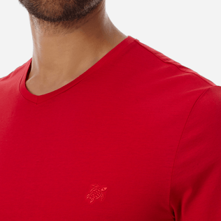Men Others Solid - Men Mercerized Cotton T-Shirt V-neck Solid, Red polish supp1 Men Others Solid - Men Mercerized Cotton T-Shirt V-neck Solid, Red polish supp1