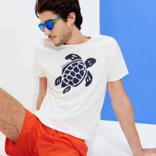 Uomo Altri Stampato - Men Organic Cotton T-Shirt Turtle Team, Gesso supp2 Uomo Altri Stampato - Men Organic Cotton T-Shirt Turtle Team, Gesso supp2