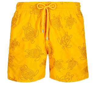 Hombre Clásico Bordado - Bañador con bordado Vilebrequin Turtles 50 para hombre - Edición Limitada, Yellow front Hombre Clásico Bordado - Bañador con bordado Vilebrequin Turtles 50 para hombre - Edición Limitada, Yellow front