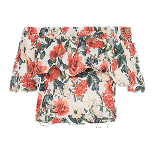 Mujer Autros Estampado - Vestido de algodón con estampado Tropical Blooms para mujer, Blanco front Mujer Autros Estampado - Vestido de algodón con estampado Tropical Blooms para mujer, Blanco front
