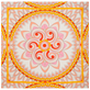 Autros Estampado - Pañuelo de seda cuadrado con estampado Mandala, Camellia vista frontal
