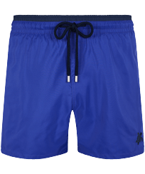 Herren Klassische dünne Stoffe Uni - Solid Bicolore Badeshorts für Herren, Purple blue Vorderansicht