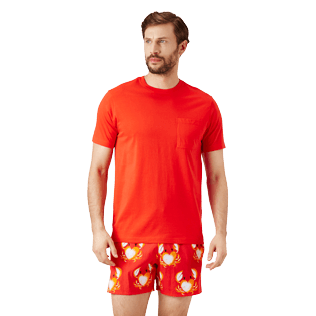 Hombre Autros Liso - Camiseta de punto de algodón pima en color liso para hombre, Medicis red frontworn Hombre Autros Liso - Camiseta de punto de algodón pima en color liso para hombre, Medicis red frontworn