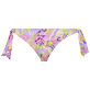 Women Fitted Printed - Women Bikini Bottom Tanga Rainbow Flowers, Cyclamen front view