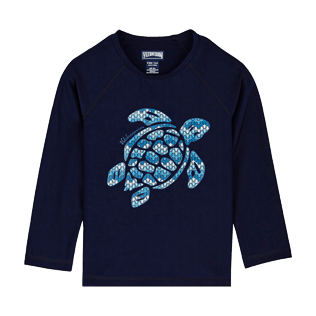 AUTRES Imprimé - T-Shirt Anti UV Enfant Uni, Bleu marine front AUTRES Imprimé - T-Shirt Anti UV Enfant Uni, Bleu marine front