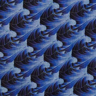 Chemise Chambray homme imprimé Waves, Bleu marine imprimé