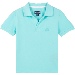 Boys Others Solid - Cotton pique Boys Polo Shirt Solid, Lagoon front Boys Others Solid - Cotton pique Boys Polo Shirt Solid, Lagoon front