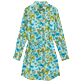Femme AUTRES Imprimé - Robe Chemise en coton femme Butterflies, Lagon vue de face