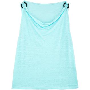 Women Others Solid - Women Cowl neck Linen Jersey Top Solid, Lagoon front Women Others Solid - Women Cowl neck Linen Jersey Top Solid, Lagoon front