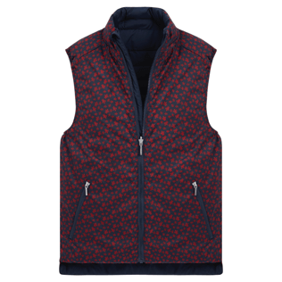 Others Printed - Unisex Reversible Sleeveless Jacket Micro Ronde Des Tortues, Navy details view 1