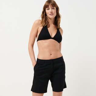 Women Others Solid - Women Long swim short Solid, Black front worn view