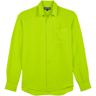 Men Others Solid - Men Linen Shirt Solid, Lemongrass front Men Others Solid - Men Linen Shirt Solid, Lemongrass front