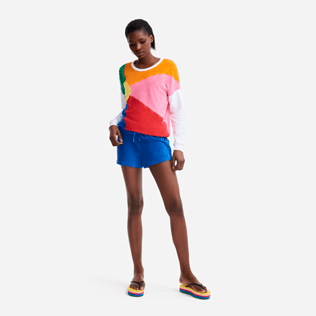 Women Others Solid - Women terry cloth shortie solid - Vilebrequin x JCC+ - Limited Edition, Sea blue frontworn Women Others Solid - Women terry cloth shortie solid - Vilebrequin x JCC+ - Limited Edition, Sea blue frontworn
