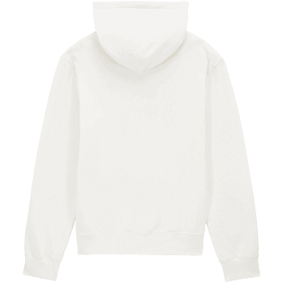 Men Cotton Hoodie Sweatshirt Solid Off white back view