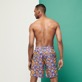 Men Short classic Printed - Men Swimwear Long Ultra-light and packable Octopus Band, Yellow back worn view