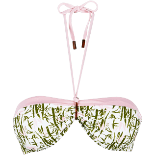 Women Tops Printed - Women Bandeau Bikini Top Bamboo Song, Peony front Women Tops Printed - Women Bandeau Bikini Top Bamboo Song, Peony front
