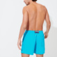 男款 Others 纯色 - 男士纯色泳裤, Azure 背面穿戴视图